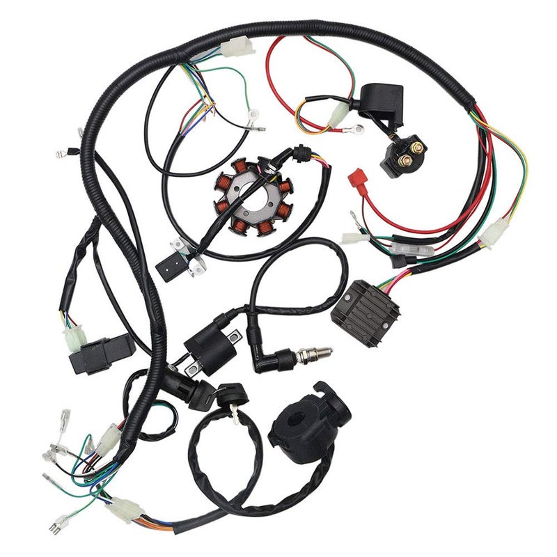 Bravedog Complete Wiring Harness kit Wire Loom Electrics Stator Coil CDI for ATV Quad 4 Four Wheelers 150CC 200CC 250CC Go Kart Dirt Pit Bikes - Image 2